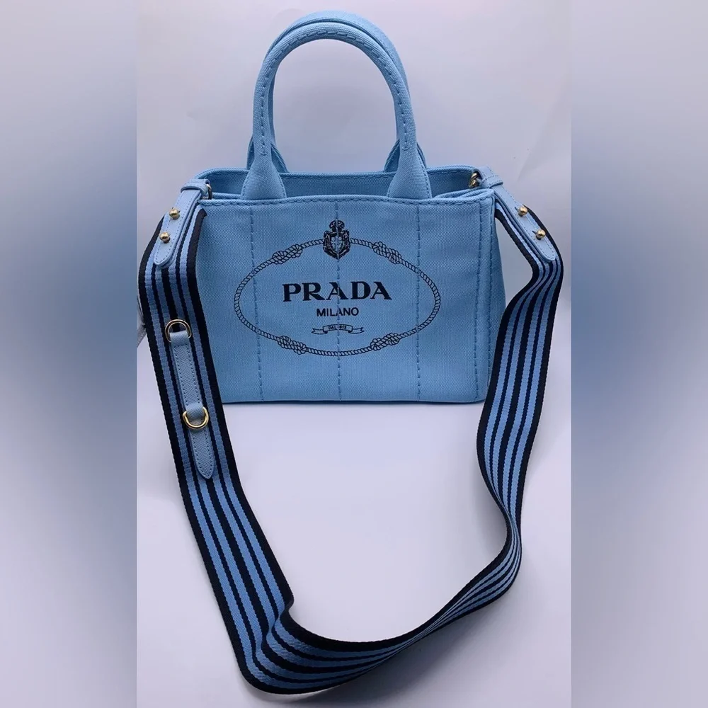 Prada Canapa Logo Tote - Beautiful Blue 🩵
